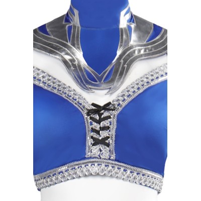 Costume de cosplay Kitana en bleu de Mortal Kombat pour Halloween et carnaval