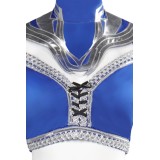 Costume de cosplay Kitana en bleu de Mortal Kombat pour Halloween et carnaval