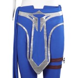 Costume de cosplay Kitana en bleu de Mortal Kombat pour Halloween et carnaval