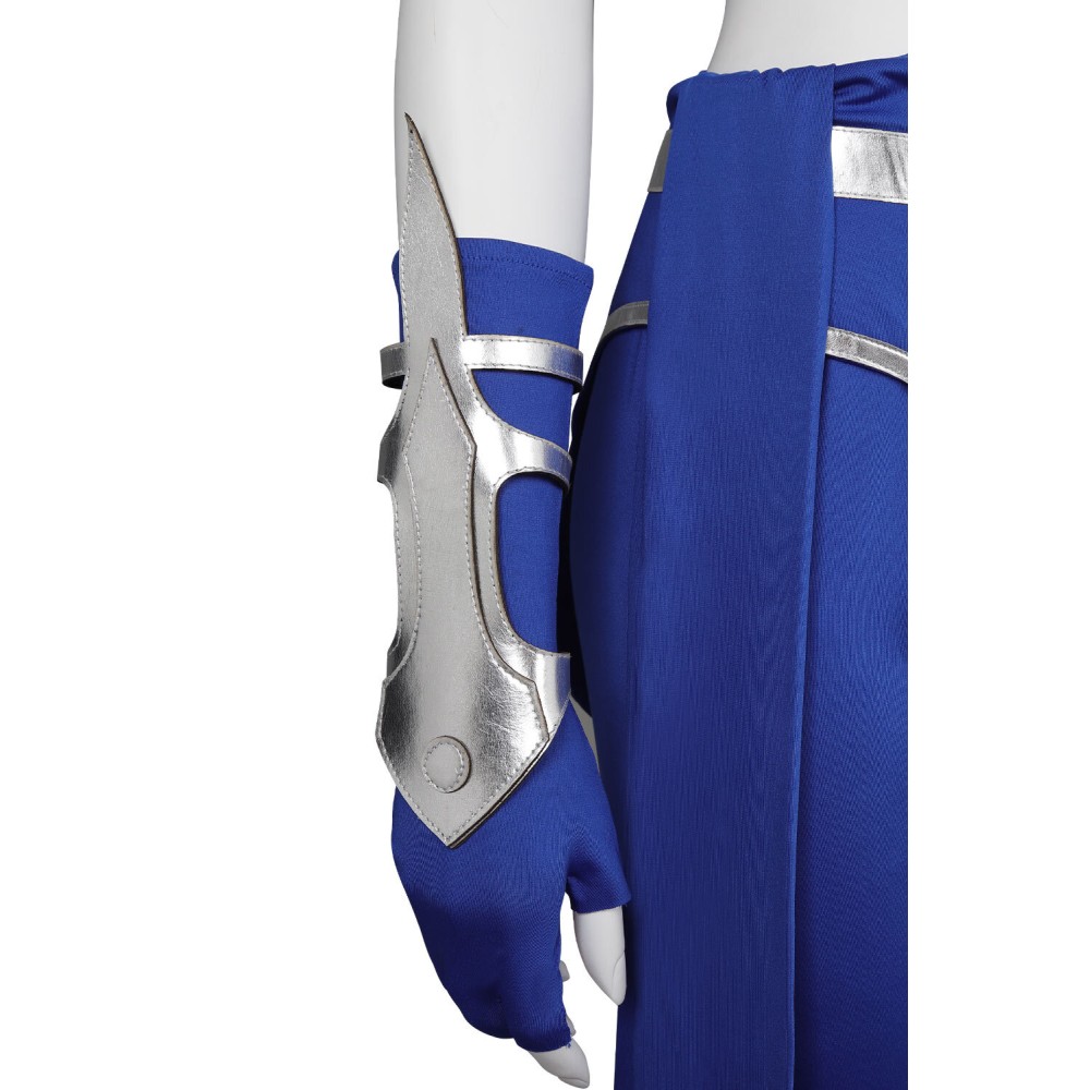 Costume de cosplay Kitana en bleu de Mortal Kombat pour Halloween et carnaval