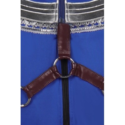 Costume de cosplay Kitana en bleu de Mortal Kombat pour Halloween et carnaval