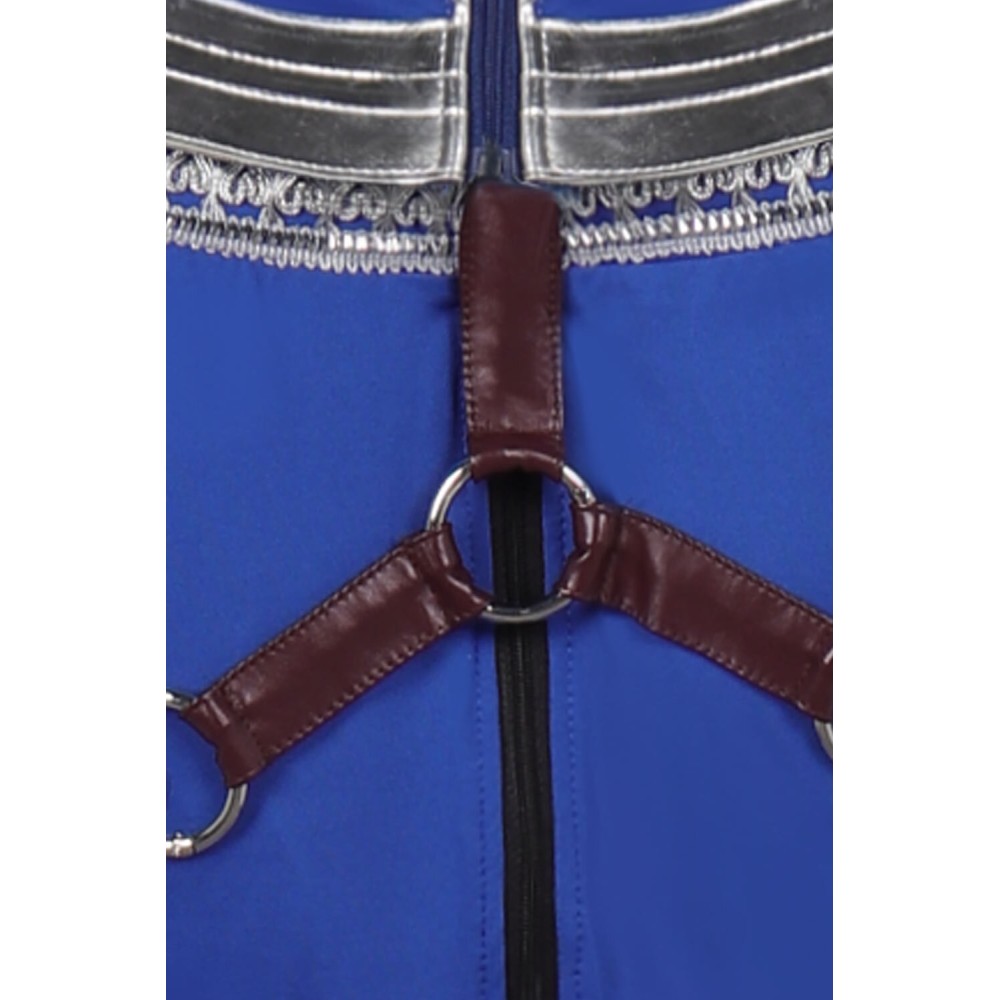 Costume de cosplay Kitana en bleu de Mortal Kombat pour Halloween et carnaval