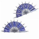 Mortal Kombat Kitana Blue Blade Fan Prop Accessories Cosplay Costume Halloween Carnival