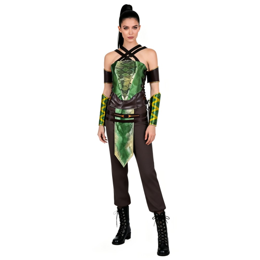 Costume de cosplay pour femmes Jade de Mortal Kombat, tenue de carnaval d'Halloween verte