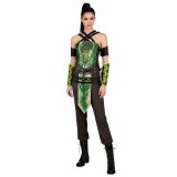Costume de cosplay pour femmes Jade de Mortal Kombat, tenue de carnaval d'Halloween verte
