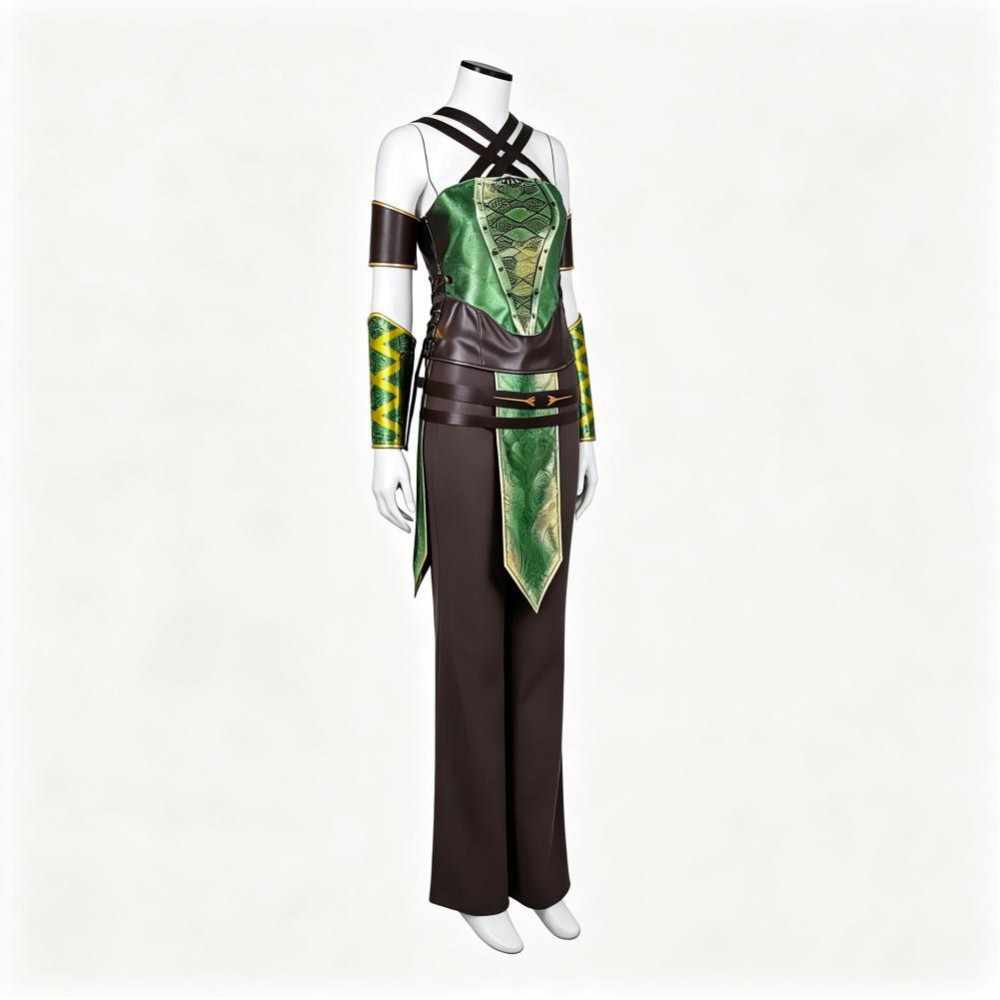Costume de cosplay pour femmes Jade de Mortal Kombat, tenue de carnaval d'Halloween verte