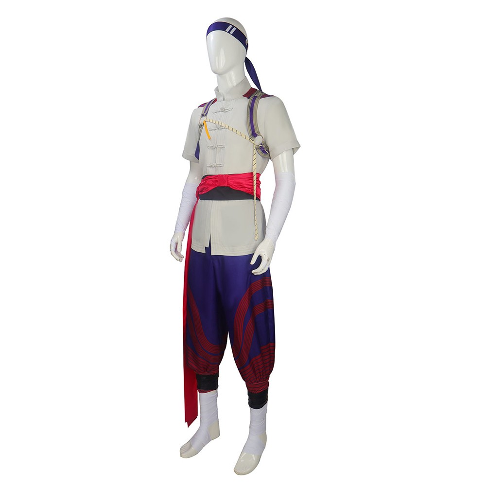 Costume de cosplay Gray de Liu Kang, Dieu du Feu, pour Halloween et carnaval Mortal Kombat