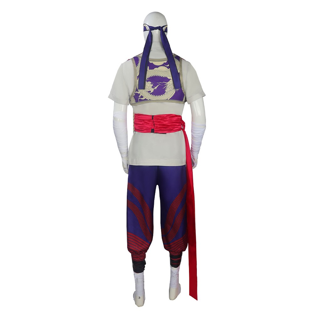 Costume de cosplay Gray de Liu Kang, Dieu du Feu, pour Halloween et carnaval Mortal Kombat