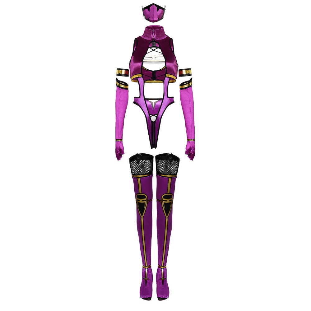 Mortal Kombat 9 Mileena Costume de Cosplay Sexy Jumpsuit Halloween Carnaval