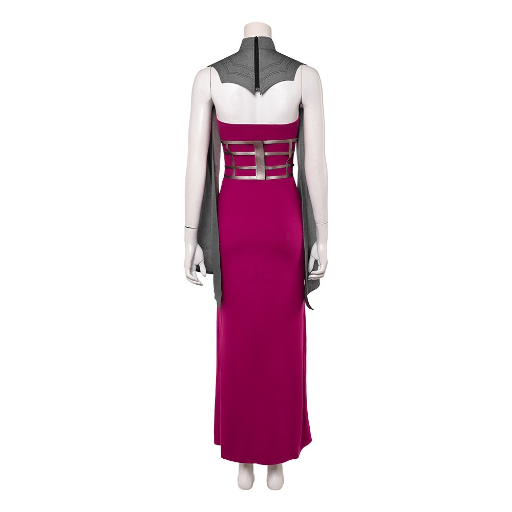 Mortal Kombat 2 Sindel Costume de Cosplay Femme Robe Violette Tenue Halloween Carnaval