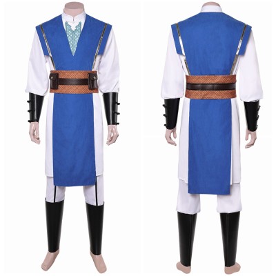 Mortal Kombat 2 Lord Raiden Men Blue Set Party Cosplay Costume Halloween Carnival Outfit