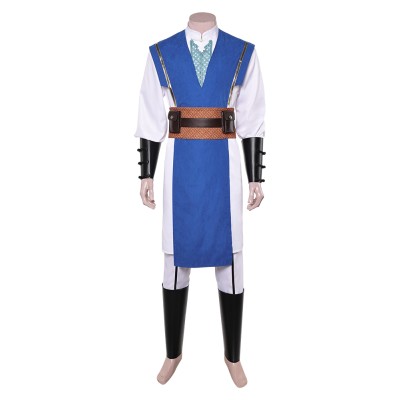 Mortal Kombat 2 Lord Raiden Men Blue Set Party Cosplay Costume Halloween Carnival Outfit