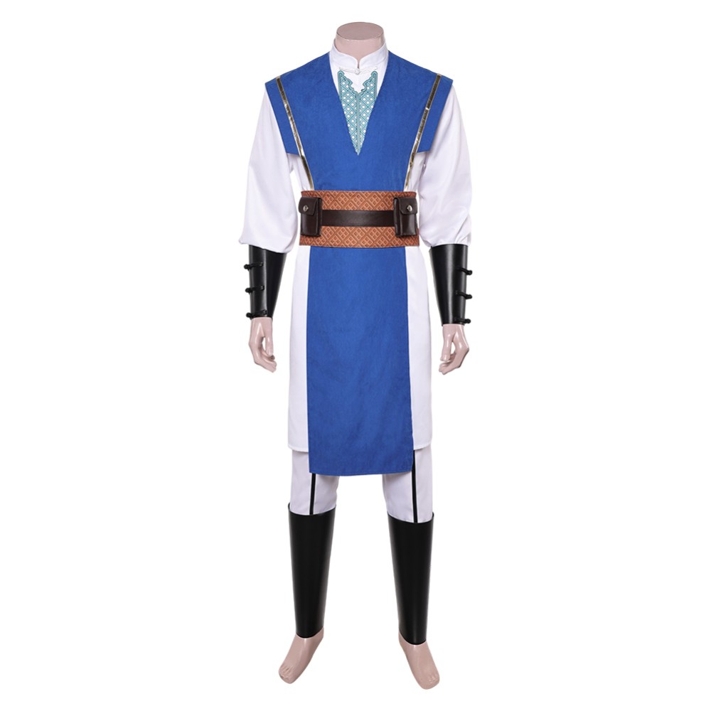 Mortal Kombat 2 Lord Raiden Men Blue Set Party Cosplay Costume Halloween Carnival Outfit