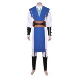 Mortal Kombat 2 Lord Raiden Men Blue Set Party Cosplay Costume Halloween Carnival Outfit