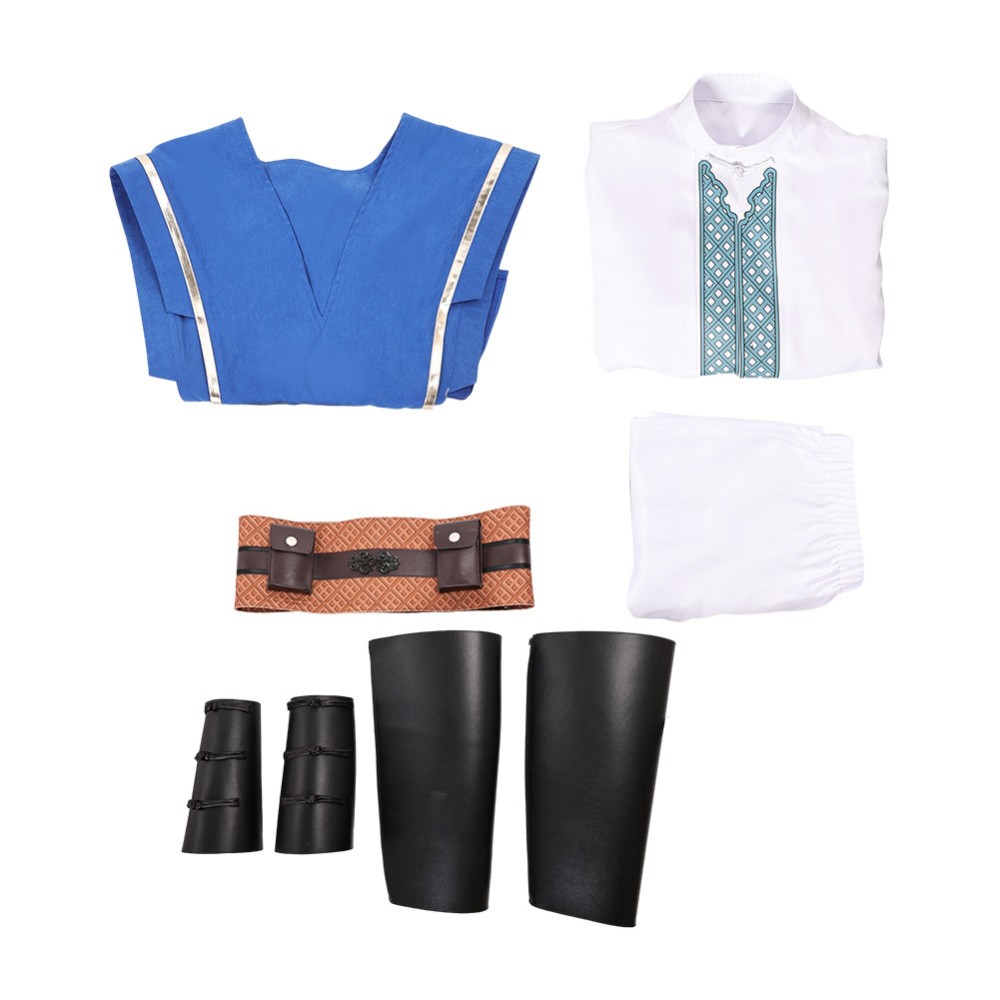 Mortal Kombat 2 Lord Raiden Men Blue Set Party Cosplay Costume Halloween Carnival Outfit