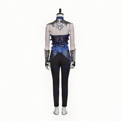 Mortal Kombat 2 Kitana Women Blue Cosplay Costume Halloween Carnival Outfit
