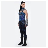 Mortal Kombat 2 Kitana Women Blue Cosplay Costume Halloween Carnival Outfit