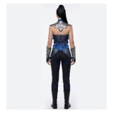 Mortal Kombat 2 Kitana Women Blue Cosplay Costume Halloween Carnival Outfit
