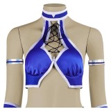 Mortal Kombat 2 Kitana Blue Cosplay Costume Halloween Carnival Outfit