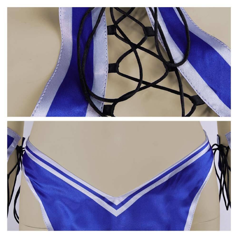 Mortal Kombat 2 Kitana Blue Cosplay Costume Halloween Carnival Outfit
