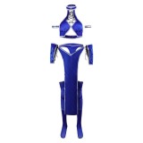Mortal Kombat 2 Kitana Blue Cosplay Costume Halloween Carnival Outfit