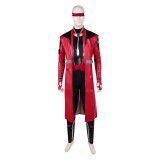 Mortal Kombat 2 Kenshi Takahashi Costume de Cosplay en Cuir Rouge Tenue de Halloween Carnaval