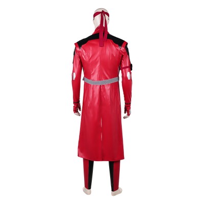 Mortal Kombat 2 Kenshi Takahashi Costume de Cosplay en Cuir Rouge Tenue de Halloween Carnaval