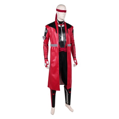 Mortal Kombat 2 Kenshi Takahashi Costume de Cosplay en Cuir Rouge Tenue de Halloween Carnaval