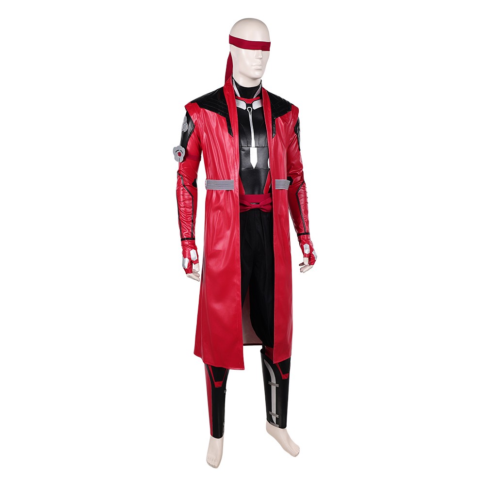 Mortal Kombat 2 Kenshi Takahashi Costume de Cosplay en Cuir Rouge Tenue de Halloween Carnaval
