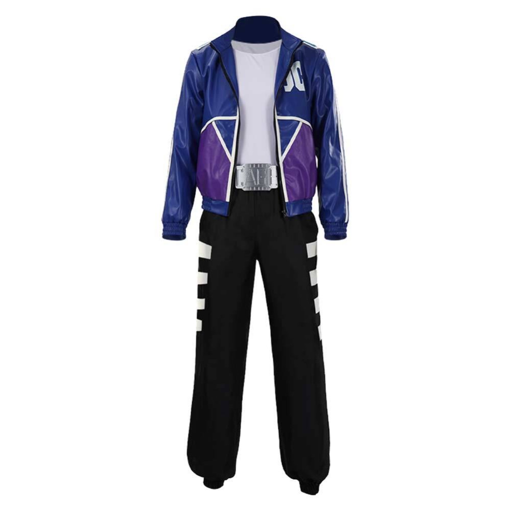 Mortal Kombat 2 Johnny Cage Costume de Cosplay Bleu pour Halloween et Carnaval