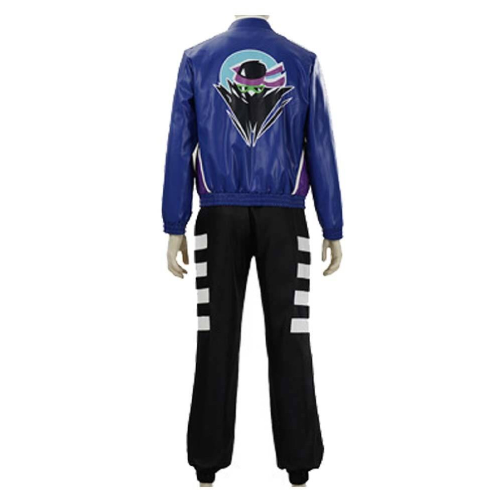 Mortal Kombat 2 Johnny Cage Costume de Cosplay Bleu pour Halloween et Carnaval