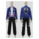 Mortal Kombat 2 Johnny Cage Costume de Cosplay Bleu pour Halloween et Carnaval