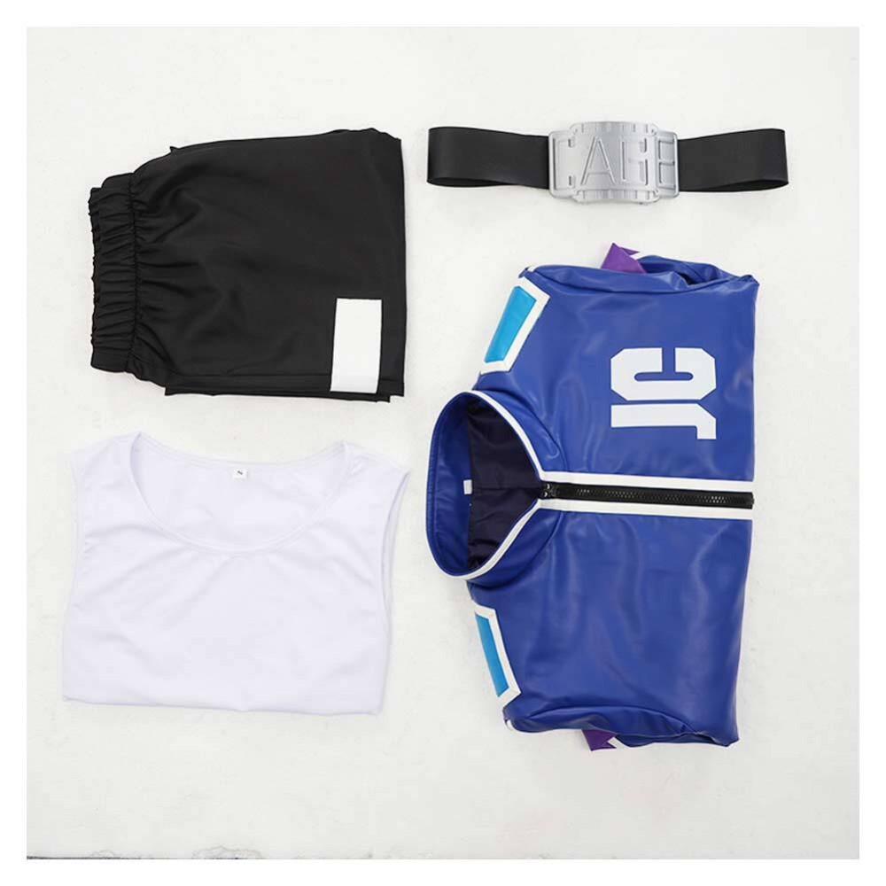Mortal Kombat 2 Johnny Cage Costume de Cosplay Bleu pour Halloween et Carnaval