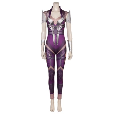 Mortal Kombat 1 Sinedl Women Printed Leather Jumpsuit Suit Cosplay Costume Halloween Carnival Outfit