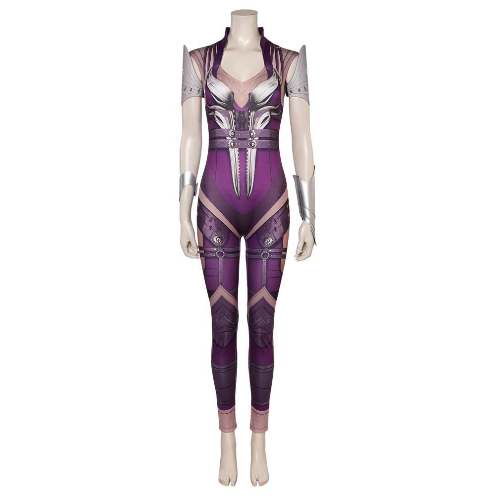 Mortal Kombat 1 Sinedl Women Printed Leather Jumpsuit Suit Cosplay Costume Halloween Carnival Outfit