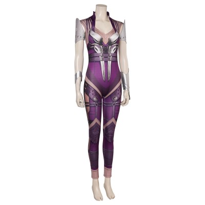 Mortal Kombat 1 Sinedl Women Printed Leather Jumpsuit Suit Cosplay Costume Halloween Carnival Outfit