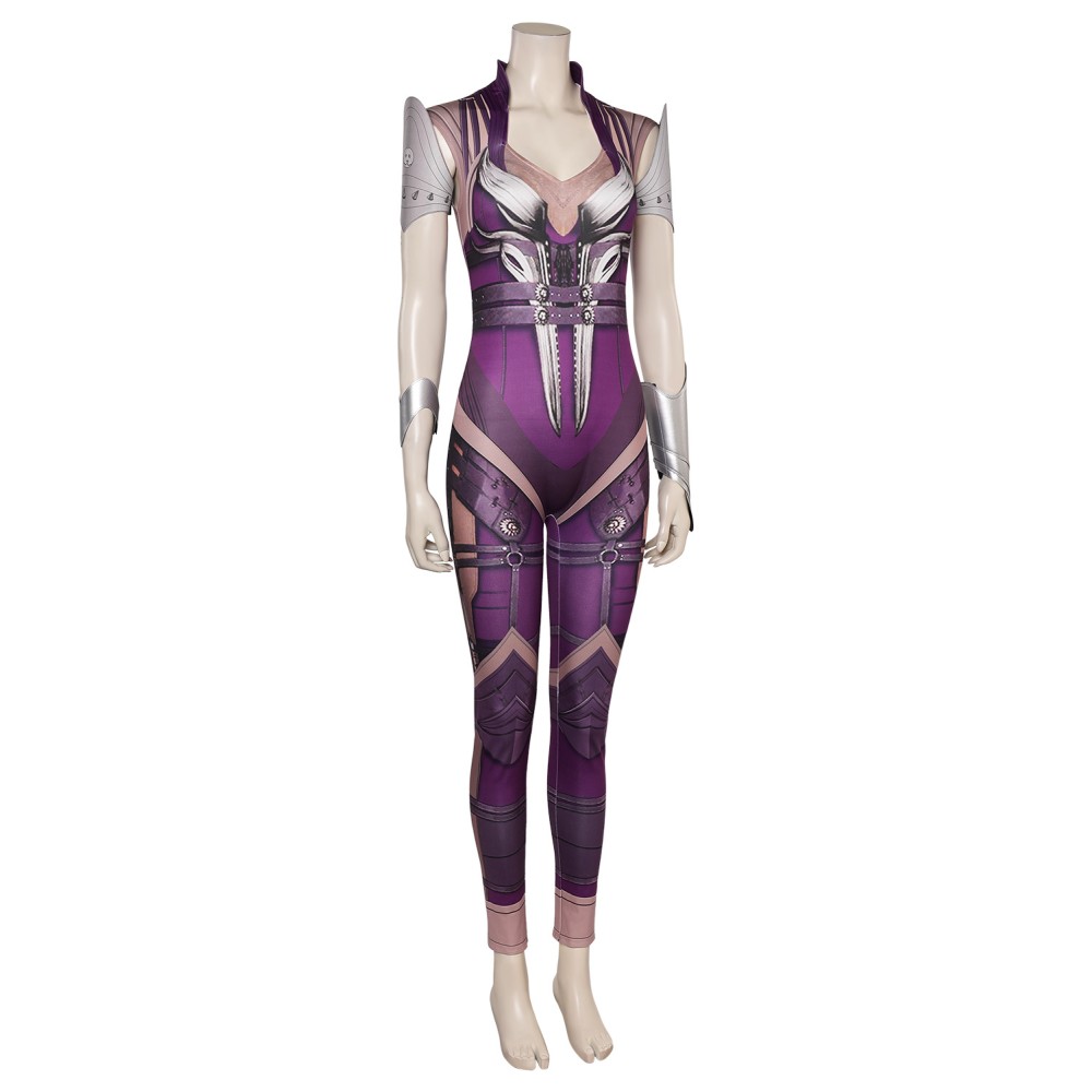Mortal Kombat 1 Sinedl Women Printed Leather Jumpsuit Suit Cosplay Costume Halloween Carnival Outfit