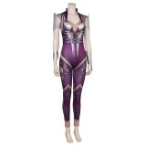 Mortal Kombat 1 Sinedl Women Printed Leather Jumpsuit Suit Cosplay Costume Halloween Carnival Outfit