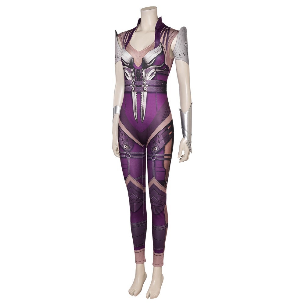 Mortal Kombat 1 Sinedl Women Printed Leather Jumpsuit Suit Cosplay Costume Halloween Carnival Outfit