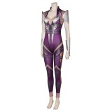 Mortal Kombat 1 Sinedl Women Printed Leather Jumpsuit Suit Cosplay Costume Halloween Carnival Outfit