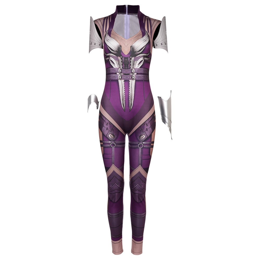 Mortal Kombat 1 Sinedl Women Printed Leather Jumpsuit Suit Cosplay Costume Halloween Carnival Outfit