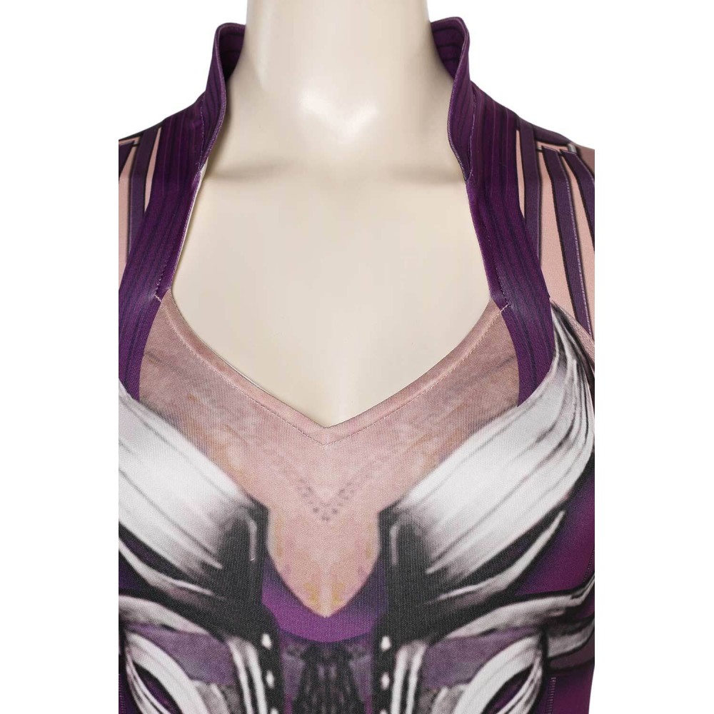 Mortal Kombat 1 Sinedl Women Printed Leather Jumpsuit Suit Cosplay Costume Halloween Carnival Outfit