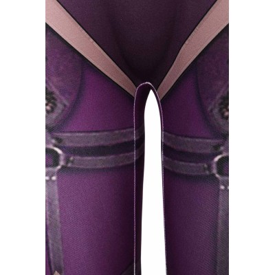 Mortal Kombat 1 Sinedl Women Printed Leather Jumpsuit Suit Cosplay Costume Halloween Carnival Outfit