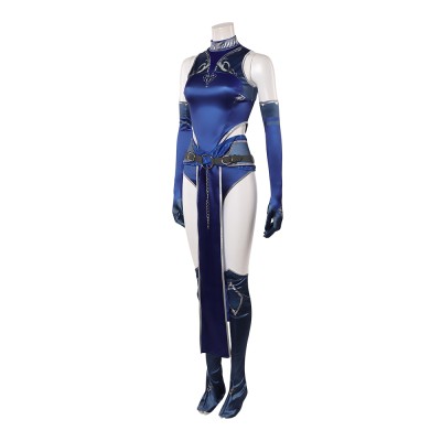 Mortal Kombat 1 Kitana Femme Costume Cosplay Bleu Tenue Halloween Carnaval