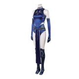 Mortal Kombat 1 Kitana Femme Costume Cosplay Bleu Tenue Halloween Carnaval
