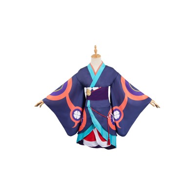 Mononoke Kusuriuri Medicine Seller Blue Kimono Set Suit Cosplay Costume Halloween Carnival Outfit