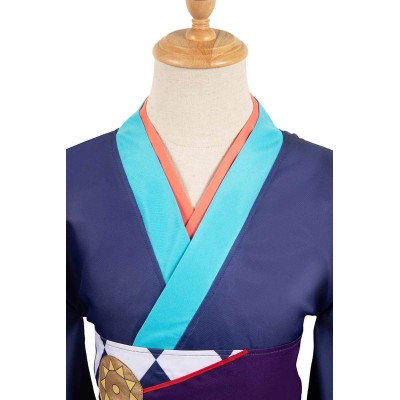 Mononoke Kusuriuri Medicine Seller Blue Kimono Set Suit Cosplay Costume Halloween Carnival Outfit