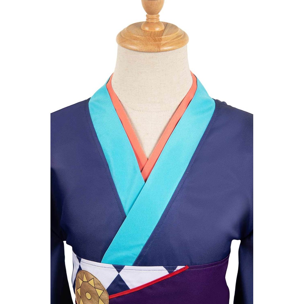 Mononoke Kusuriuri Medicine Seller Blue Kimono Set Suit Cosplay Costume Halloween Carnival Outfit