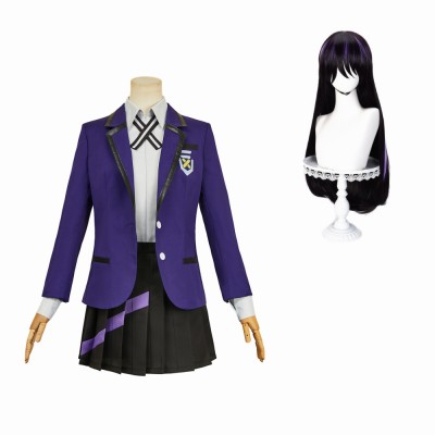 Mobile Suit Gundam (2025) Nyaan Women Purple School Uniform Skirt Cosplay Costume Halloween Carnival Outfit