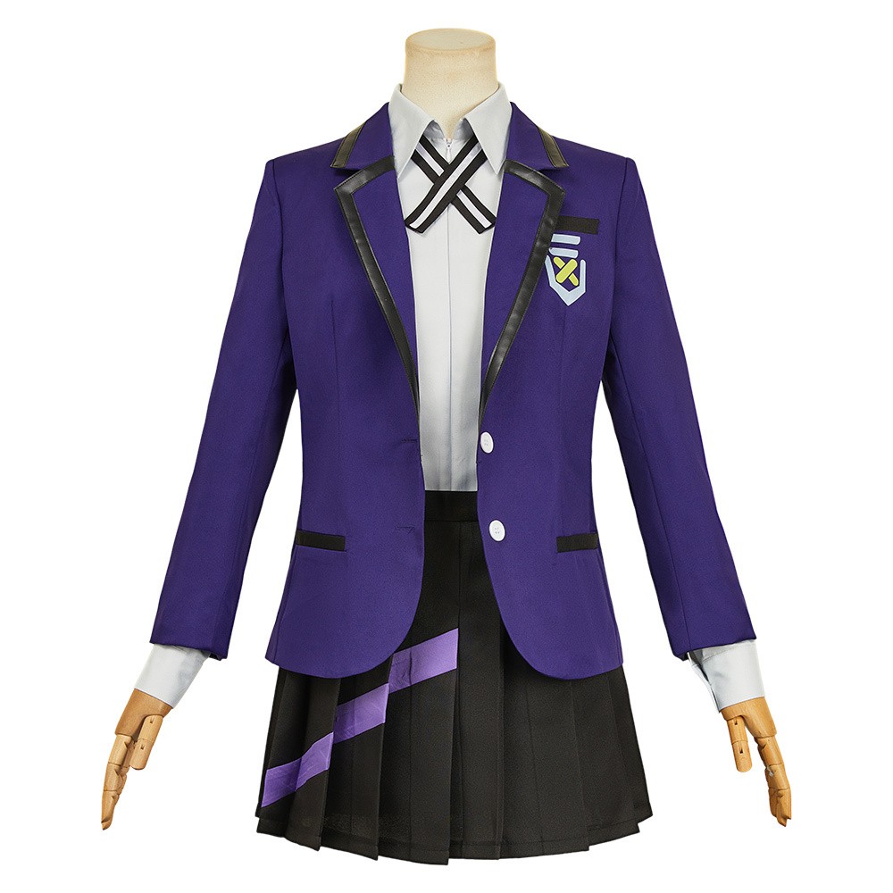 Mobile Suit Gundam (2025) Nyaan Women Purple School Uniform Skirt Cosplay Costume Halloween Carnival Outfit